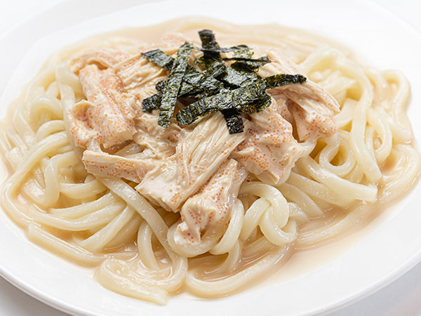 生湯葉入り明太うどん